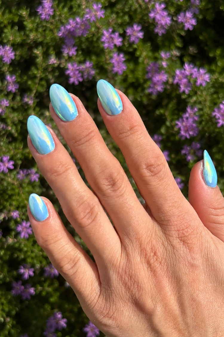 Glazed Blue Look – Gel Polish Look von Nailster