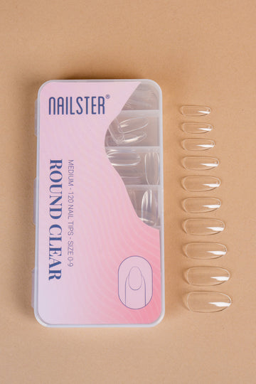 5 x Round Medium Clear Tips