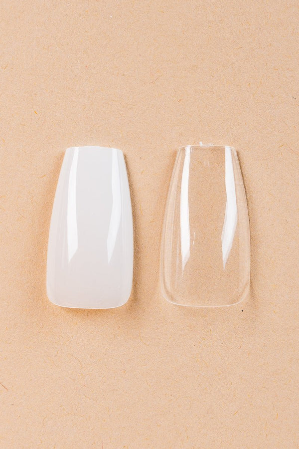5 x Coffin/Ballerina Medium Clear Tips