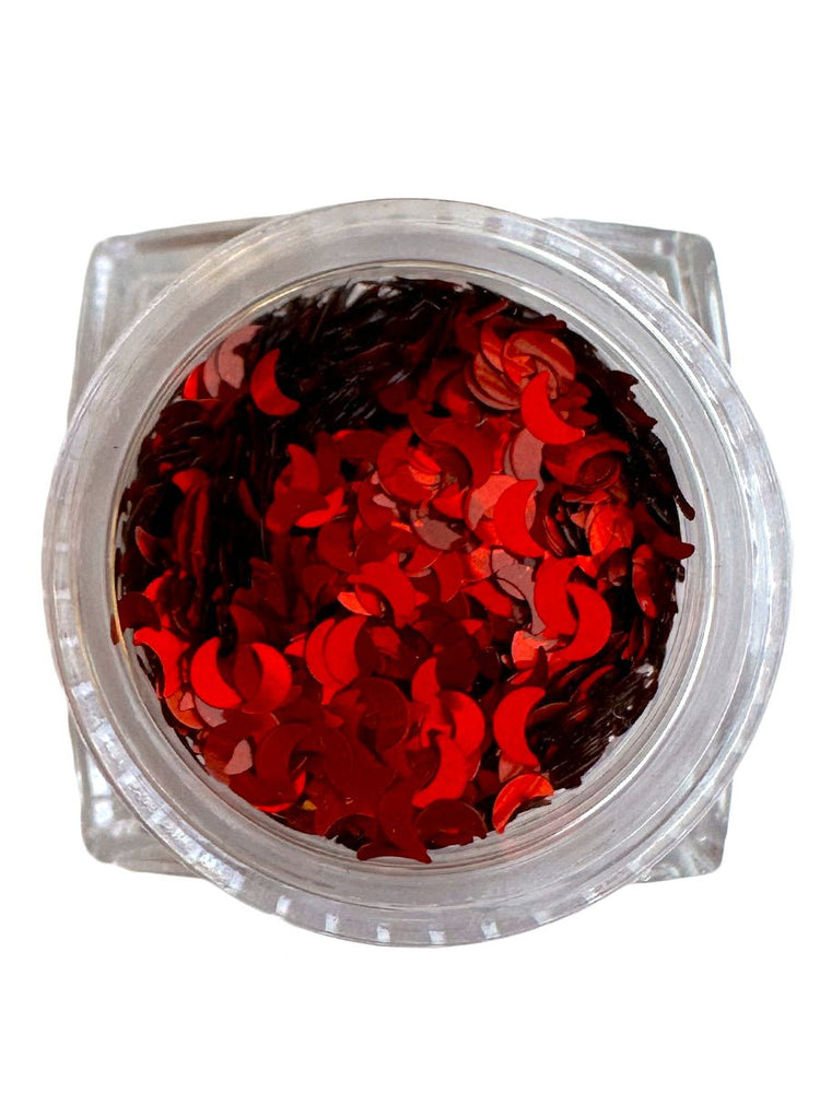 Glitter - Rot Mondförmig – Nail Art von Nailster